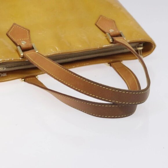 LOUIS VUITTON Monogram Vernis Houston Hand Bag Beige M91004 LV Auth th6217 - Picture 8 of 16